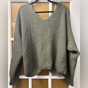 Cozy Olive Green Knit Sweater